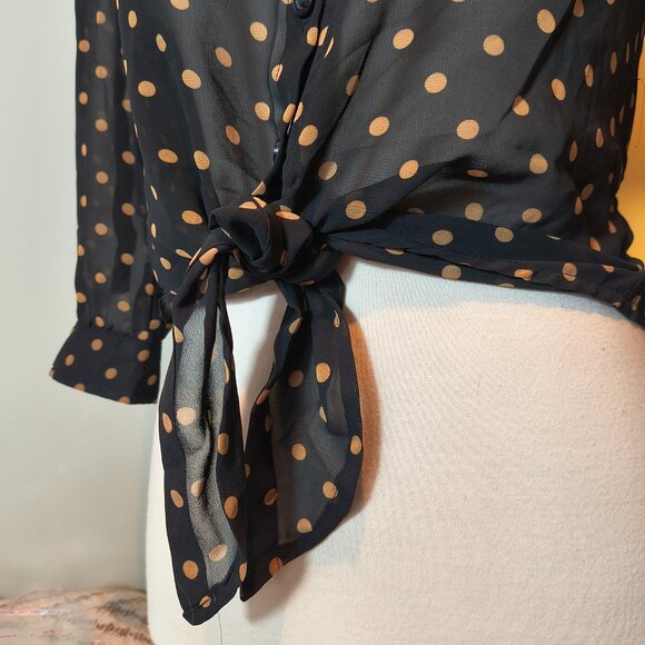 Silk Polka Dot Long Sleeve - Picture 3 of 7